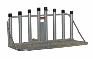 Fishing Rod Holder Rack with Fold Down Platform