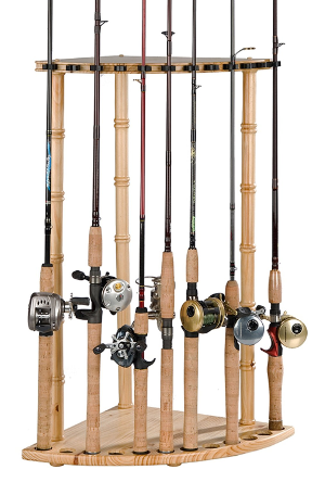 Organized Fishing 12 Rod Pine Corner Rack