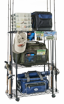 Organized Fishing Tackle Trolley Rolling Wire Rack